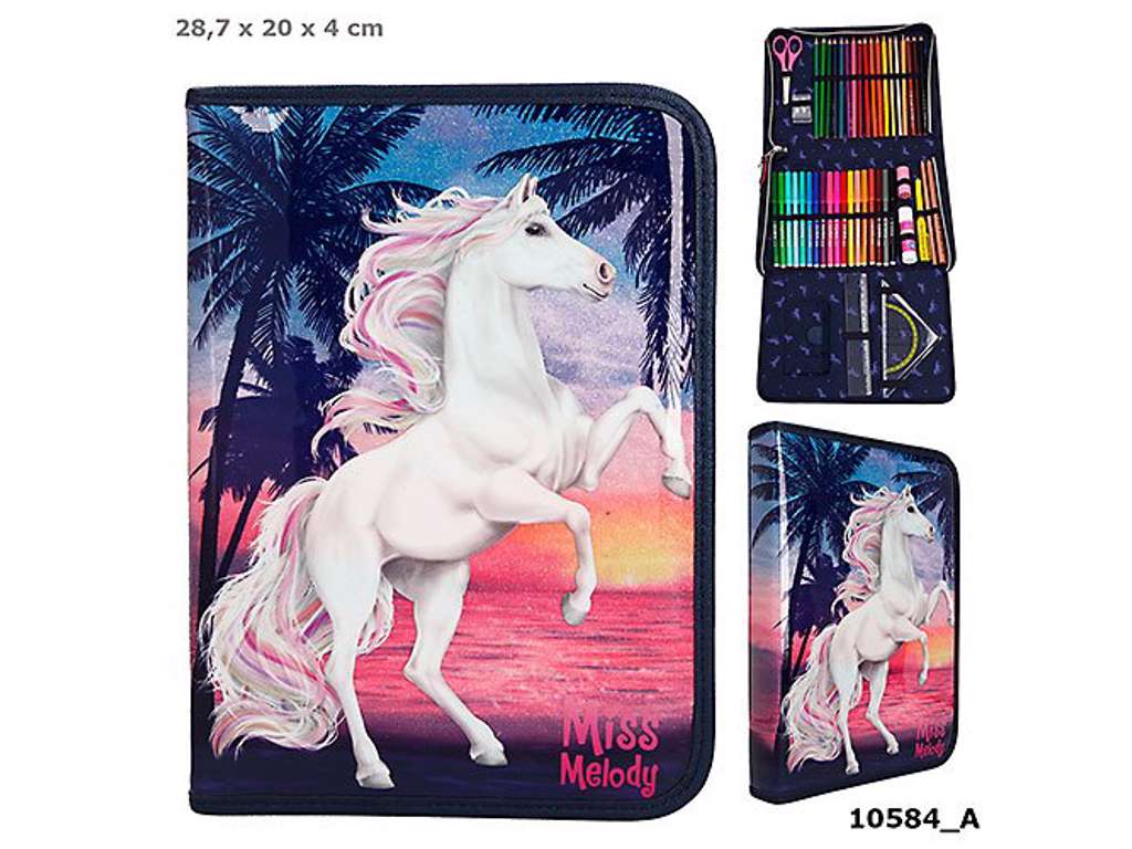 Miss Melody XXL penalhus med glitter - Ocean