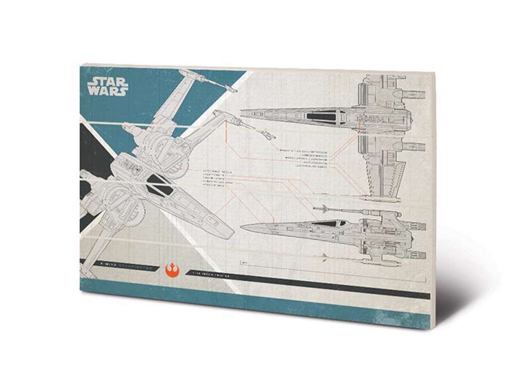 Star Wars The Last Jedi  "X-Wing Plans" træ plade "plakat" 40x60cm