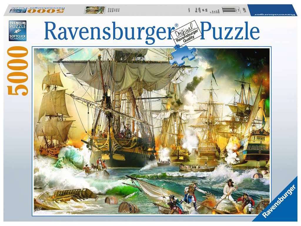 Søslag i stormvejr puslespil på 5000 brikker fra Ravensburger