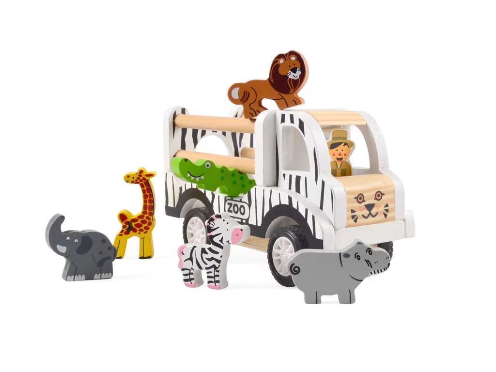 Magni Zoo Bil m. 6 Dyr & Pullback