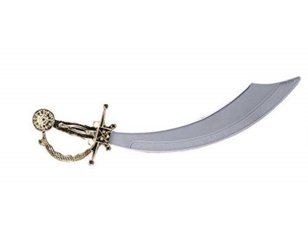 Klassisk piratsabel med guldhåndtag