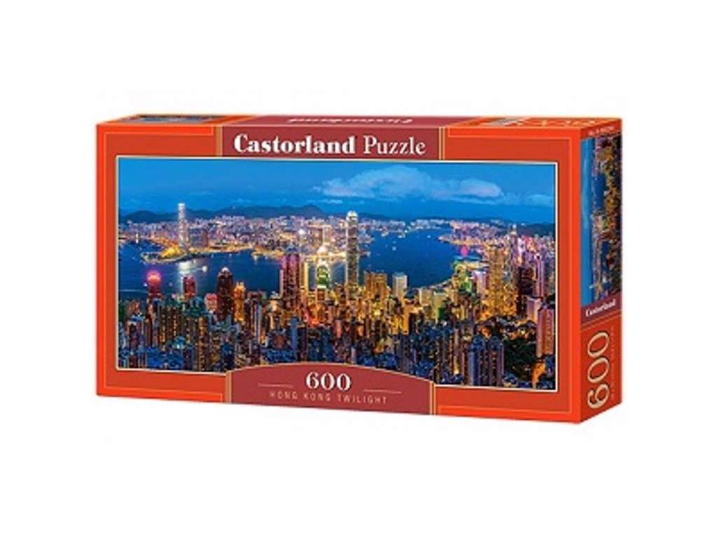 Hong Kong i tusmørke puslespil på 600 brikker fra Castorland