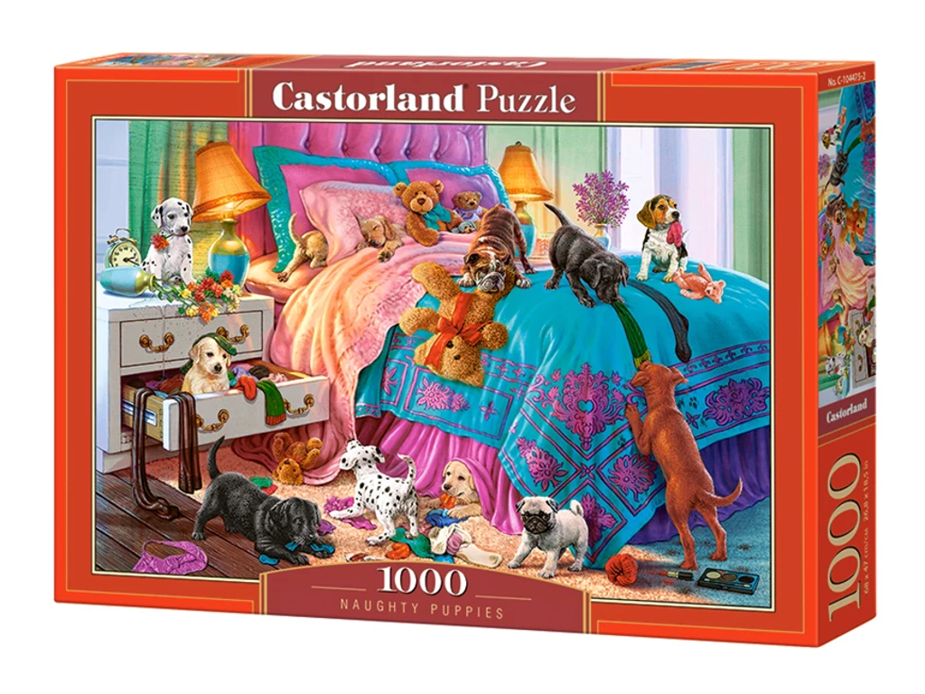 Uartige hvalpe puslespil med 1000 brikker fra Castorland