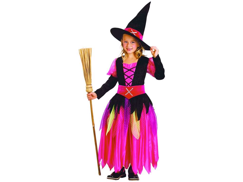 Hekse deluxe kostume med hat str. 140 cm 7-9 år