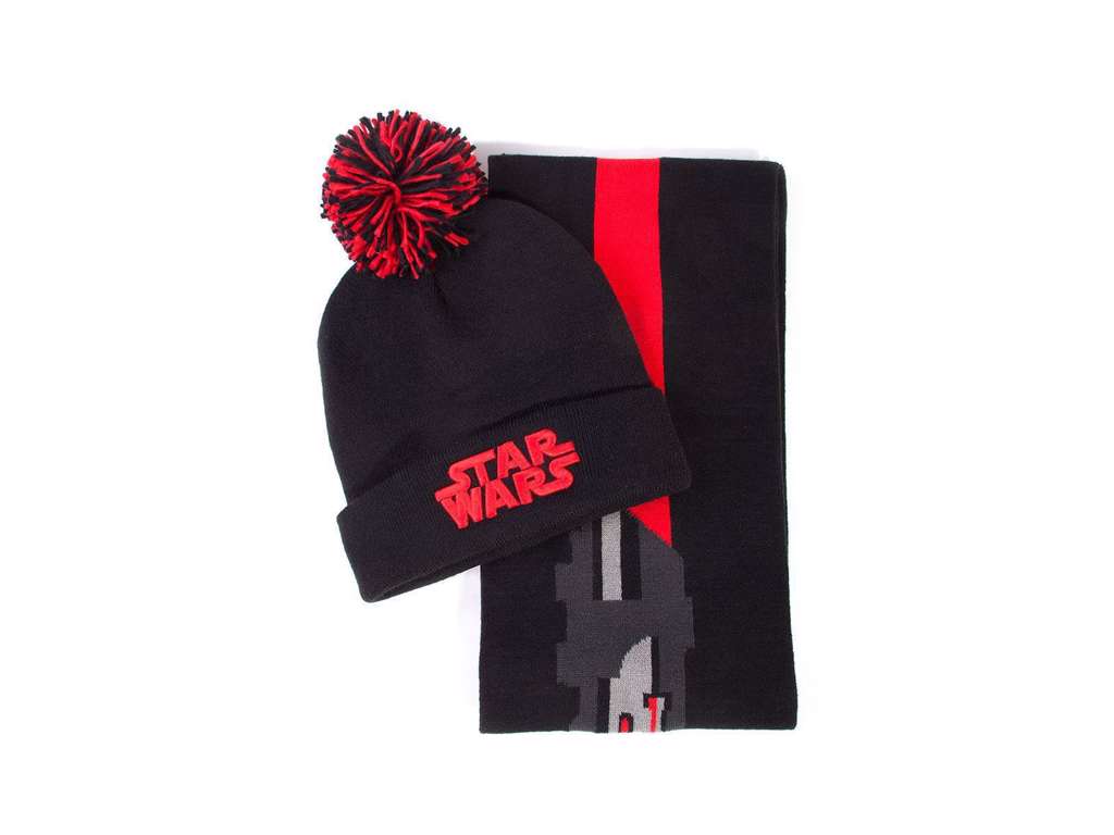 Star Wars beanie og halstørklæde med Darth Vader