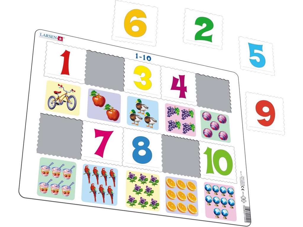 Matematik puslespil - lær tallene fra 1-10 - 10 brikker