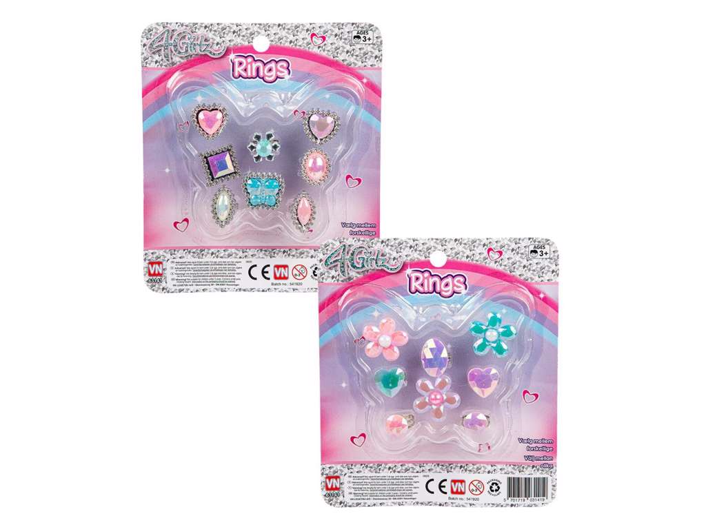 8 flotte fingerringe fra 4-Girlz