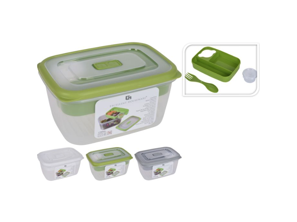 Madkasse med ruminddeling & gaffel/ske