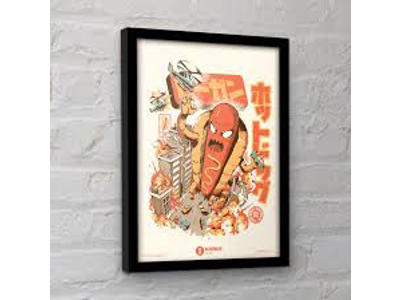 Illustrated Great Hot Dog Deep Canvas Printed Art 30x40 cm