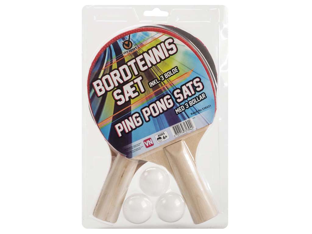 Bordtennissæt med 2 bats