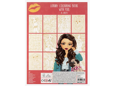 Bestie Malebog, A4, 24 ark luksusfolie i hvid/guld