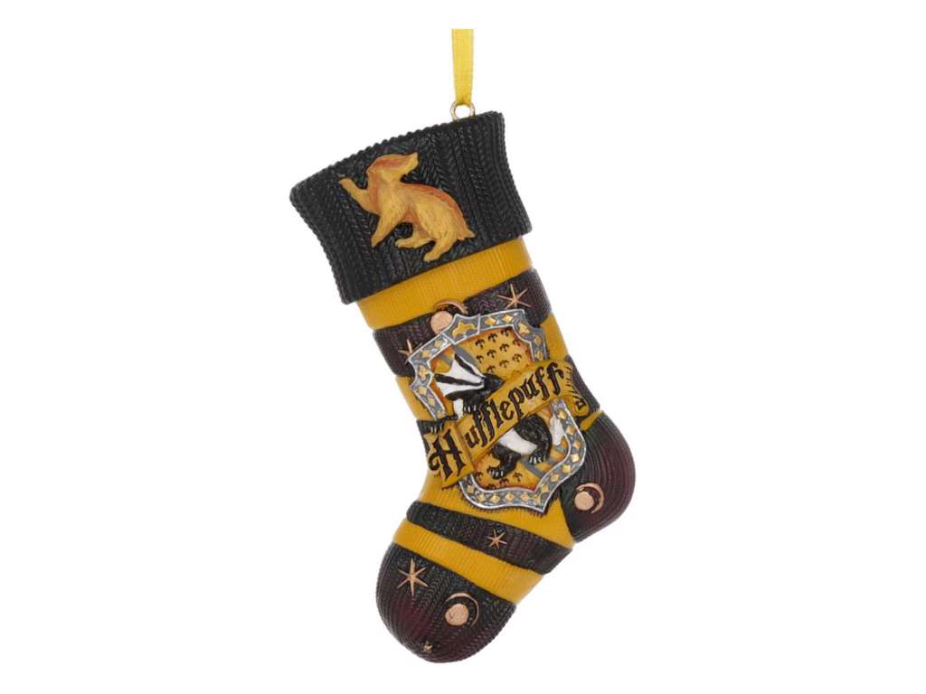 Juletræspynt med Hufflepuff julesok fra Harry Potter