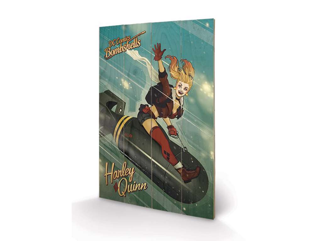 DC Comics Bombshells "Harley Quinn Bomb" træ plade "plakat" 40x60cm