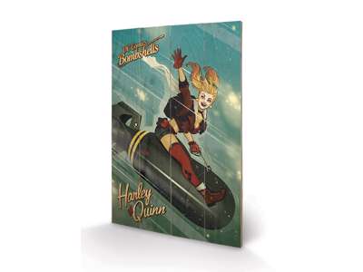 DC Comics Bombshells "Harley Quinn Bomb" træ plade "plakat" 40x60cm