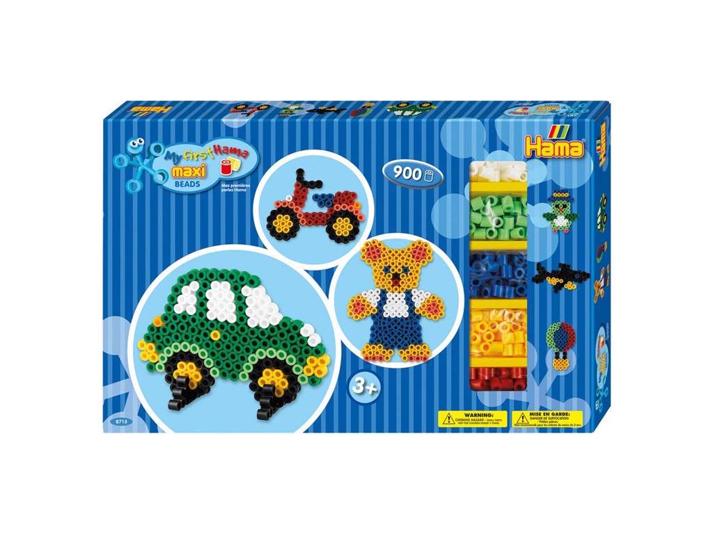 Hama Maxi perler gaveæske med bil / cykel / bamse