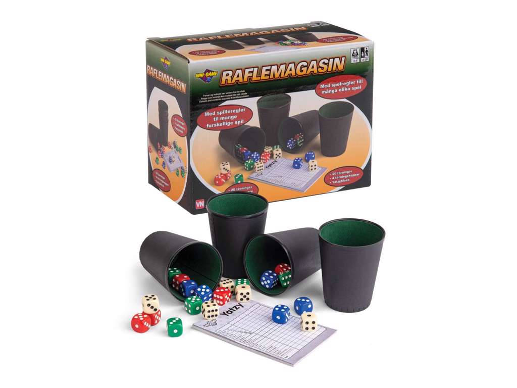 Yatzyspil med 4 bærger og 20 terninger fra Vini game