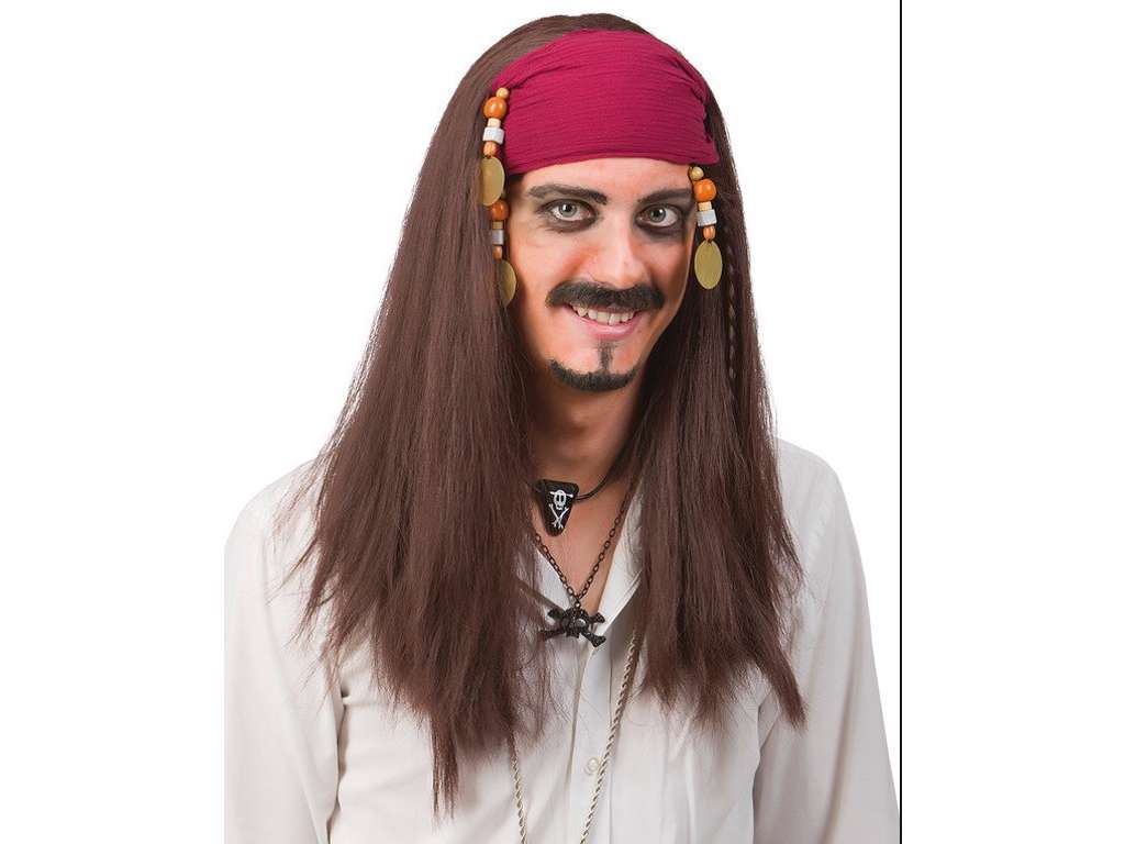 Pirat paryk med bandana til voksne
