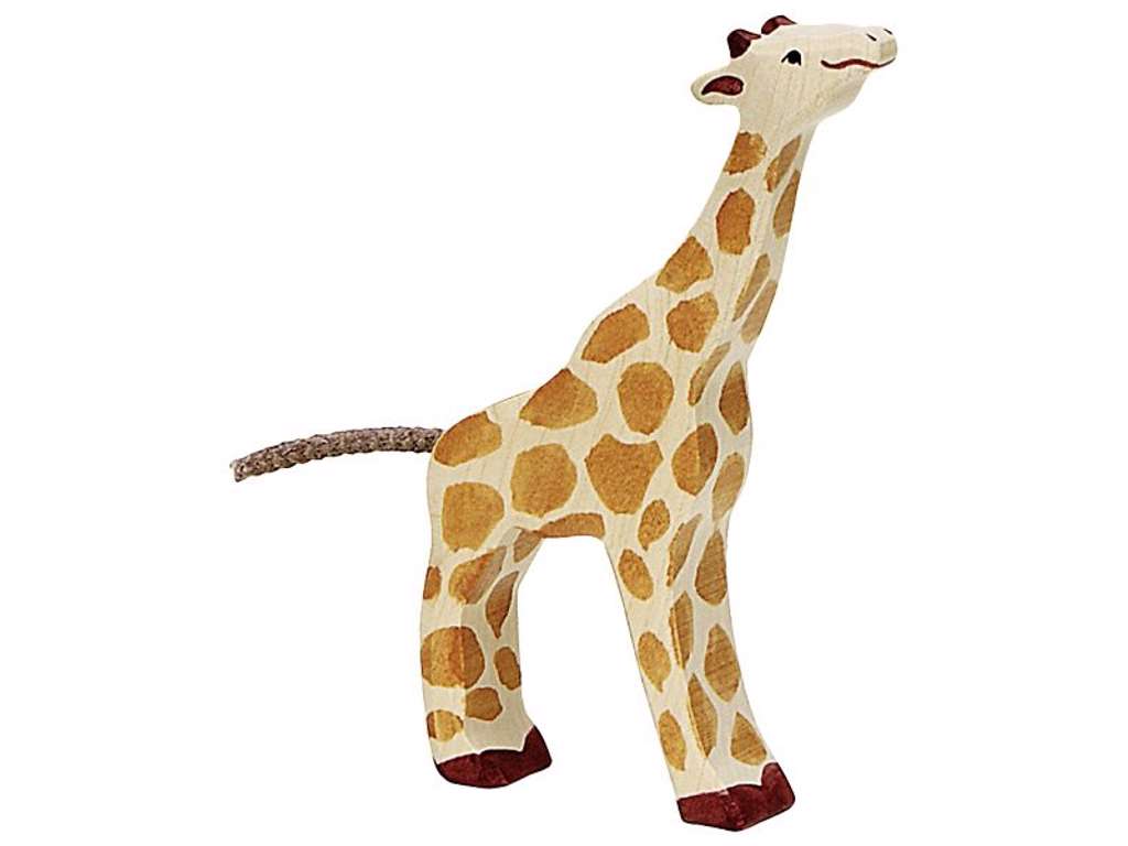 Giraf unge af træ - 14 cm