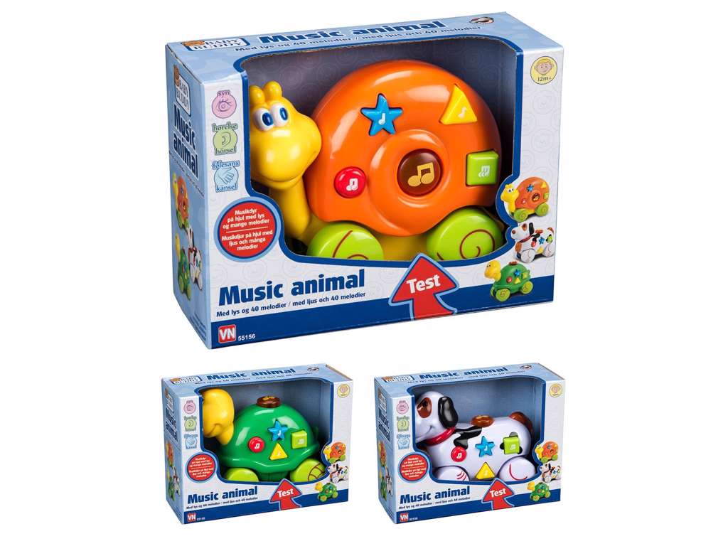 Musikdyr med hjul og lys og 40 melodier fra B beez