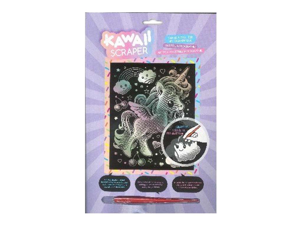 Kradsfolie billede af enhjørning på 20x25 cm