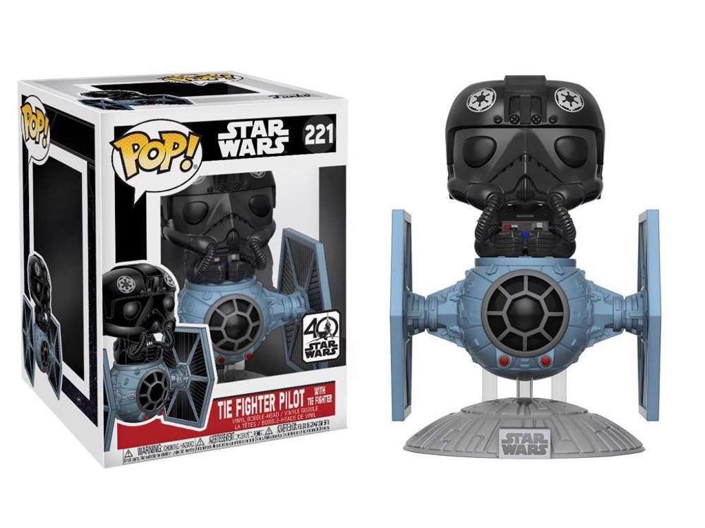 Star Wars POP! Vinyl Bobble-Head Tie Fighter with Tie Pilot på 15 cm