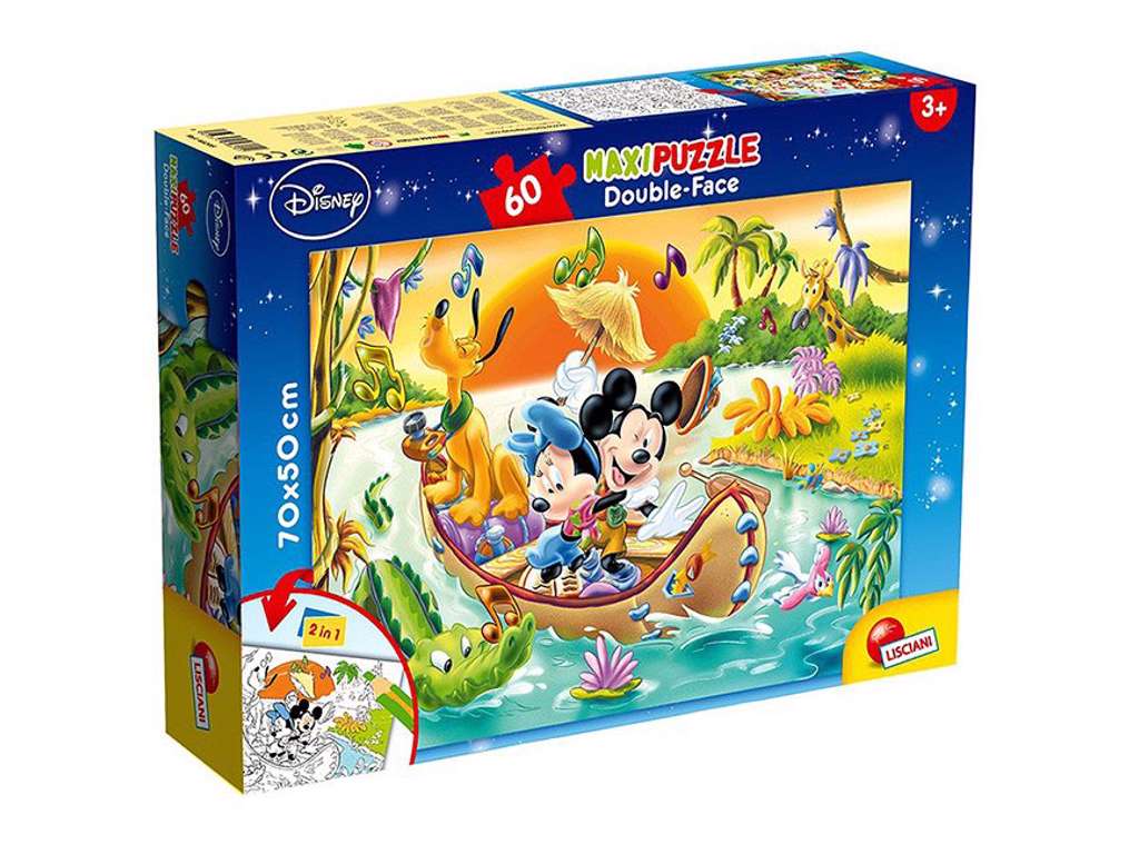 Mickey og Minnie tosidet maxi puslespil med 60 brikker