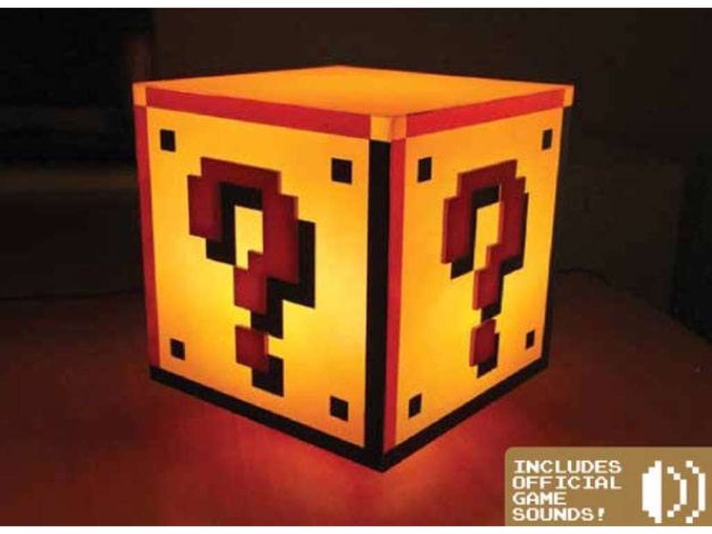 Super Mario Bros. lampe med Question Block på 18 cm