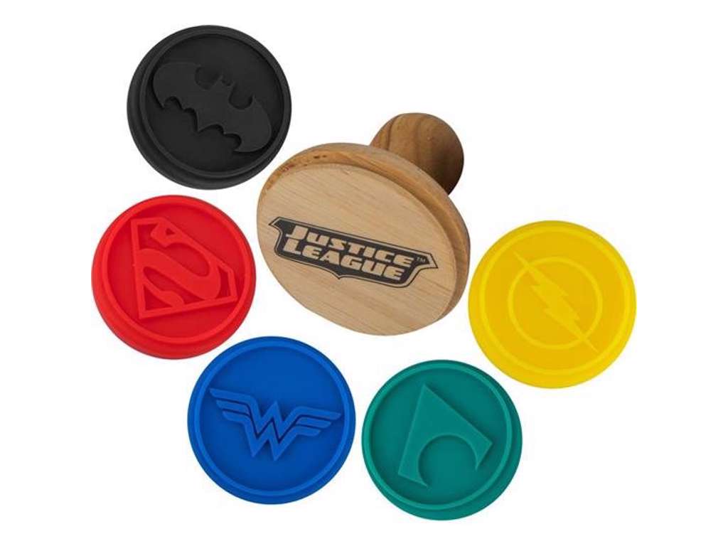 Kagestempler med Justice League logoer 5 stk fra Cinereplicas