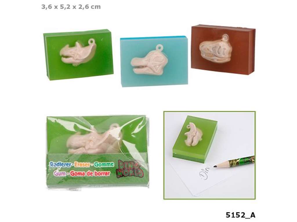 Dino World viskelæder med fossil