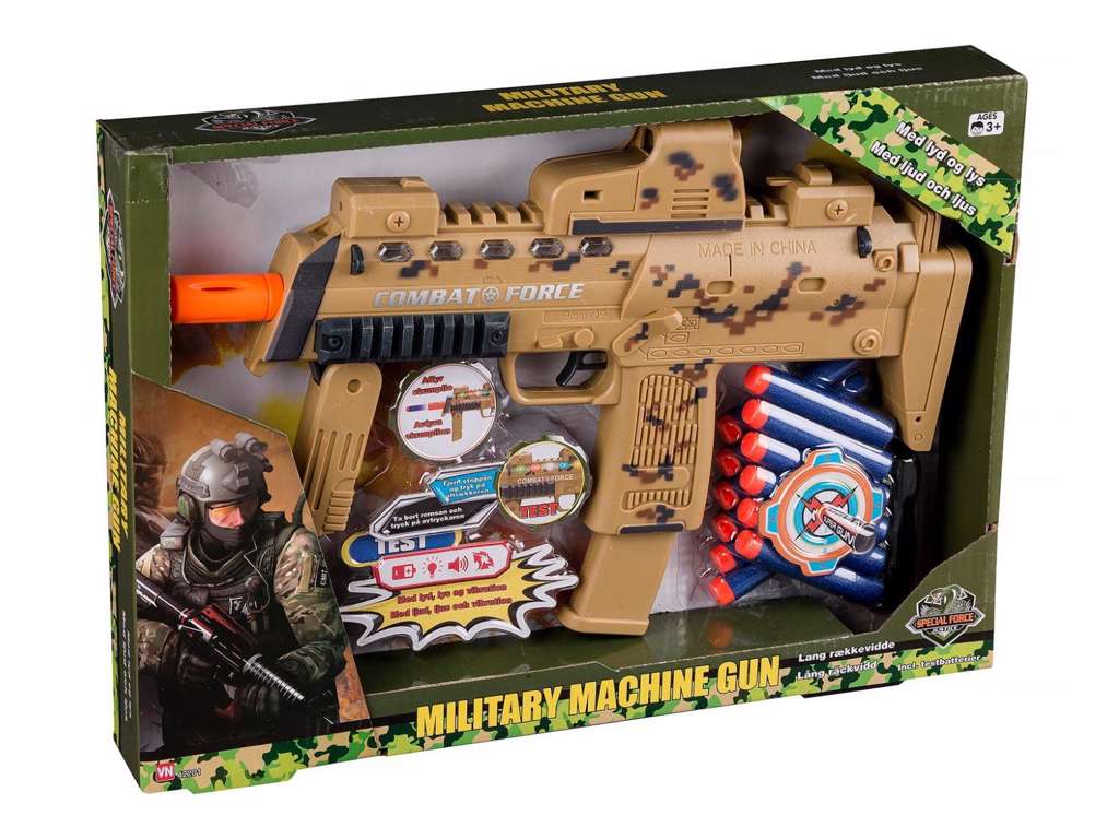 Militær maskingevær med lyd og lys