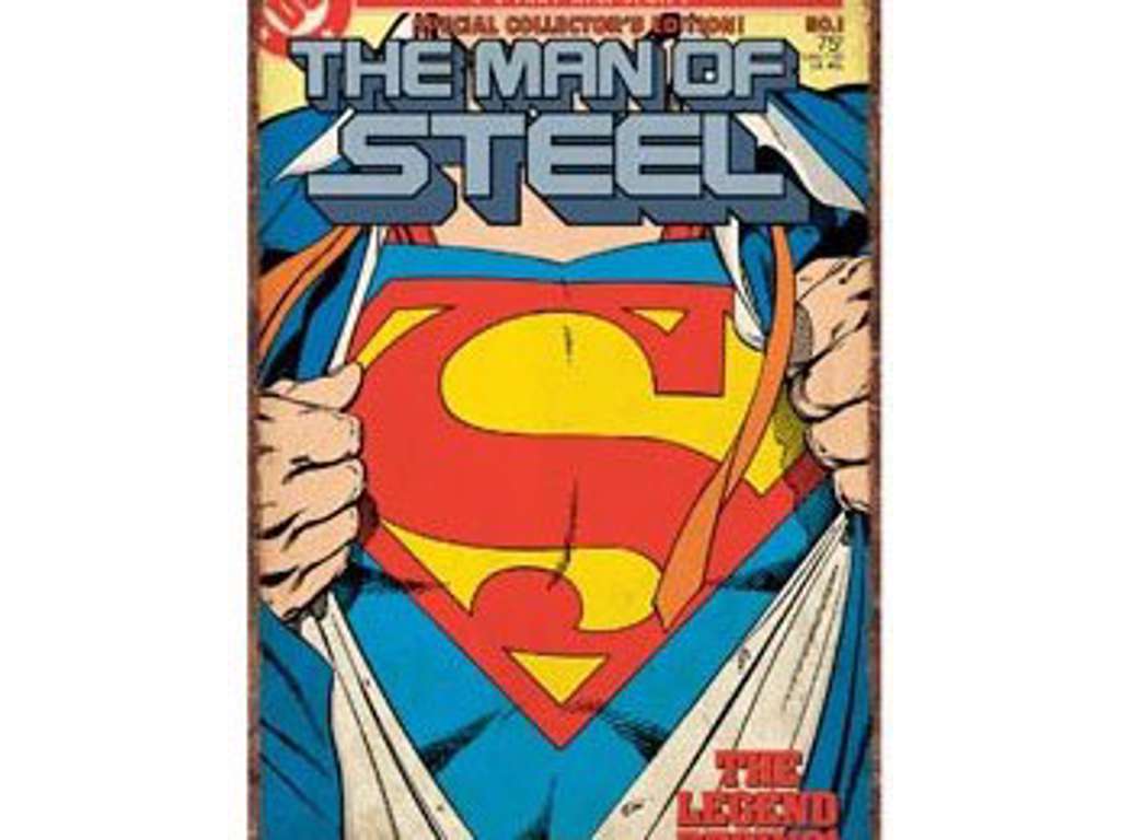 Superman retro tin skilt Super Suit 41x32cm