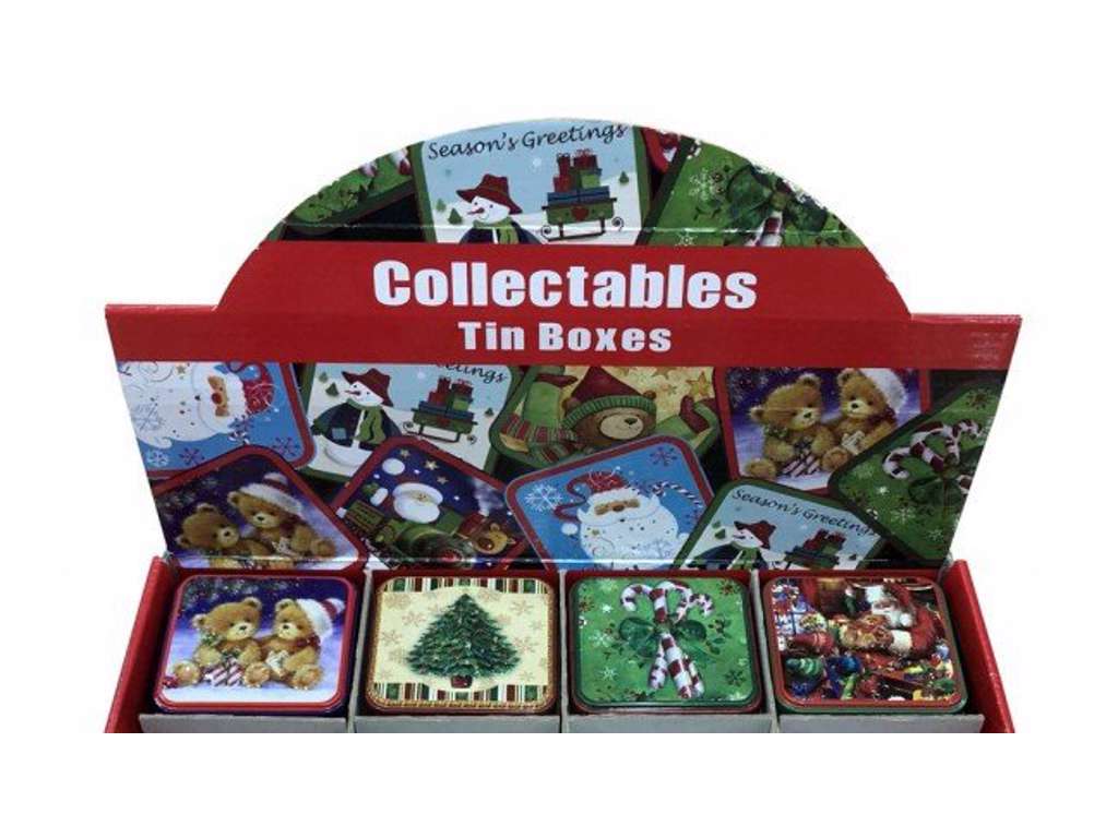 Tinæske med julemotiv