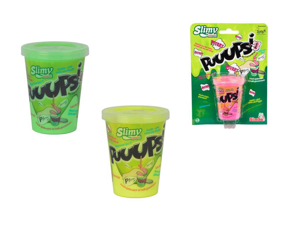 Puuupsi Slimy - Prutteslim i bøtte - Flere farver