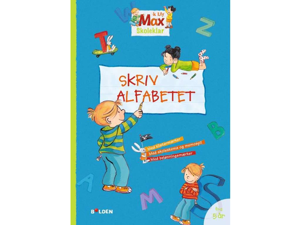 Max skoleklar: Skriv alfabetet - opgavebog