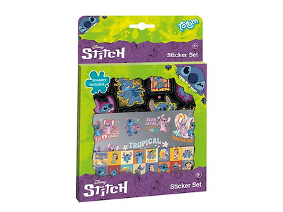 Stitch sticker sæt  æske m/3 ark og kulisser +3år