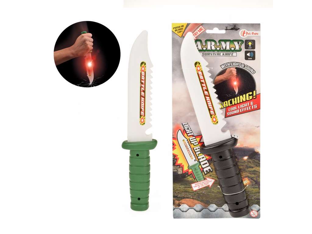 Militær kniv med lys og lyd
