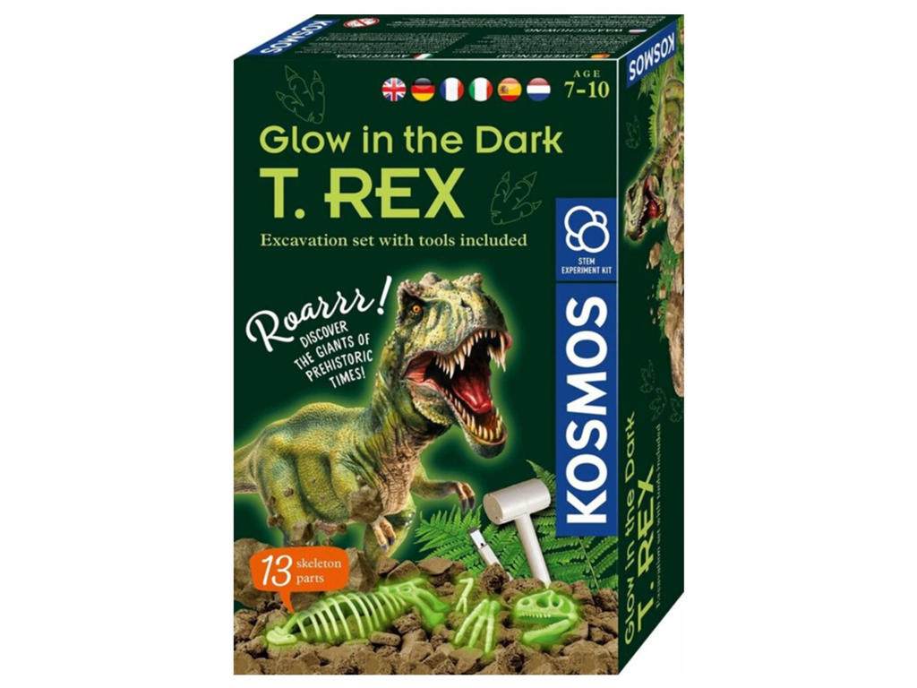 Selvlysende T-Rex skelet - Udgravningssæt (DA/SE/NO)