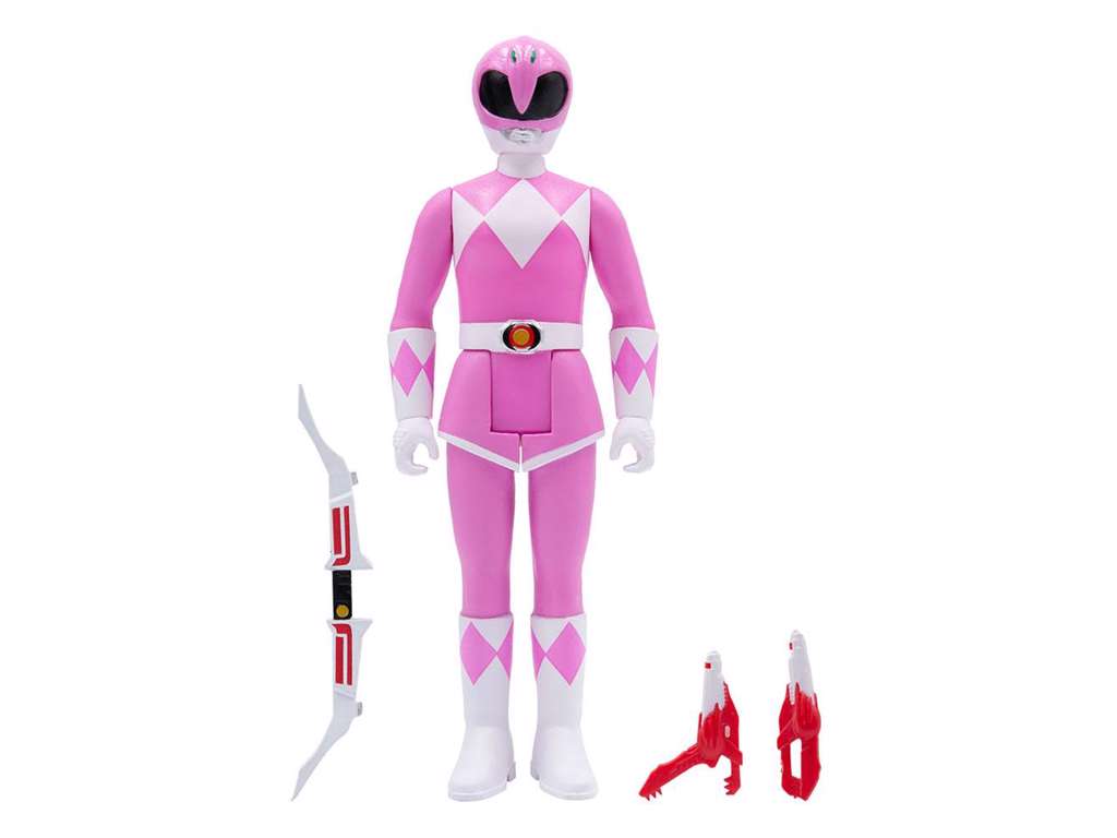 Mighty Morphin Power Rangers ReAction Pink Ranger actionfigur på 10 cm