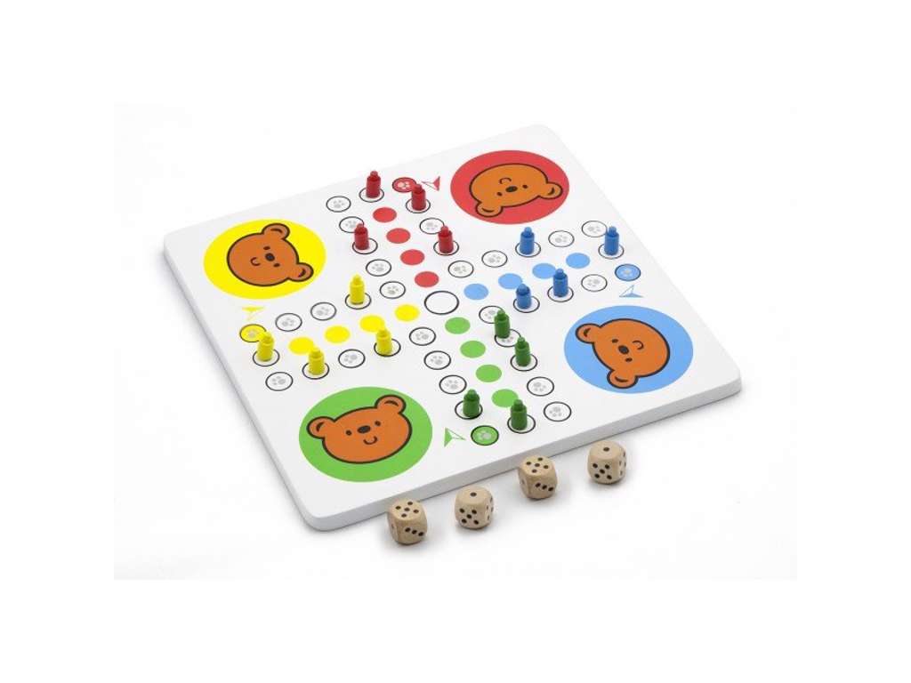 Perlesæt og ludo brætspil i træ