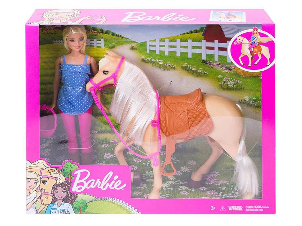 Barbiedukke med hest