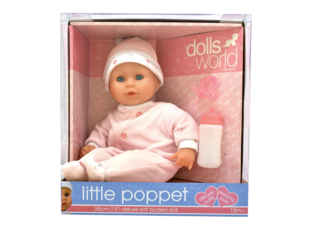 Little Poppet 38 cm dukke m/bean bag,lukkeøjne