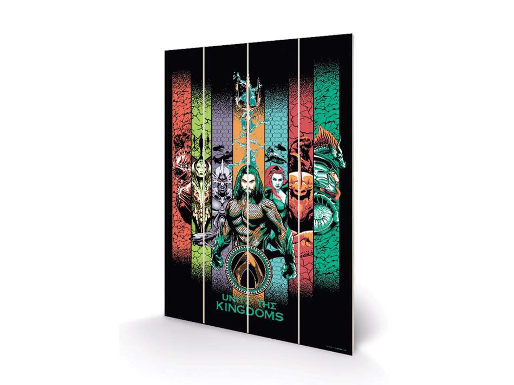 Aquaman "Unite The Kingdoms" træ plade "plakat" 40x60 cm