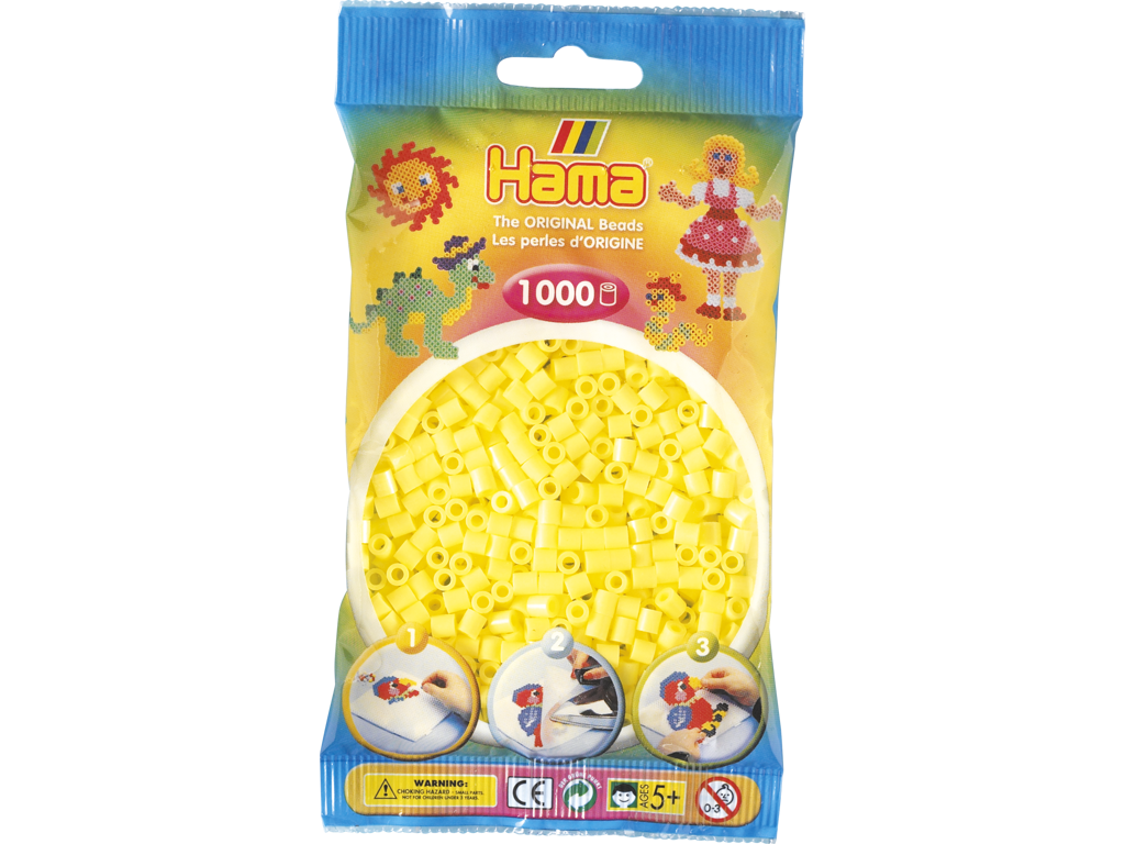 1000stk. Hama Midi pastel gul 207-43