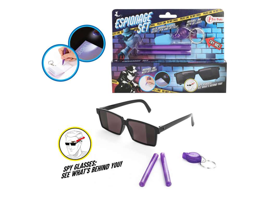 Spionsæt med UV lys og briller