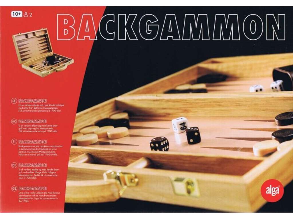 Backgammon i træ fra Alga - brætspil