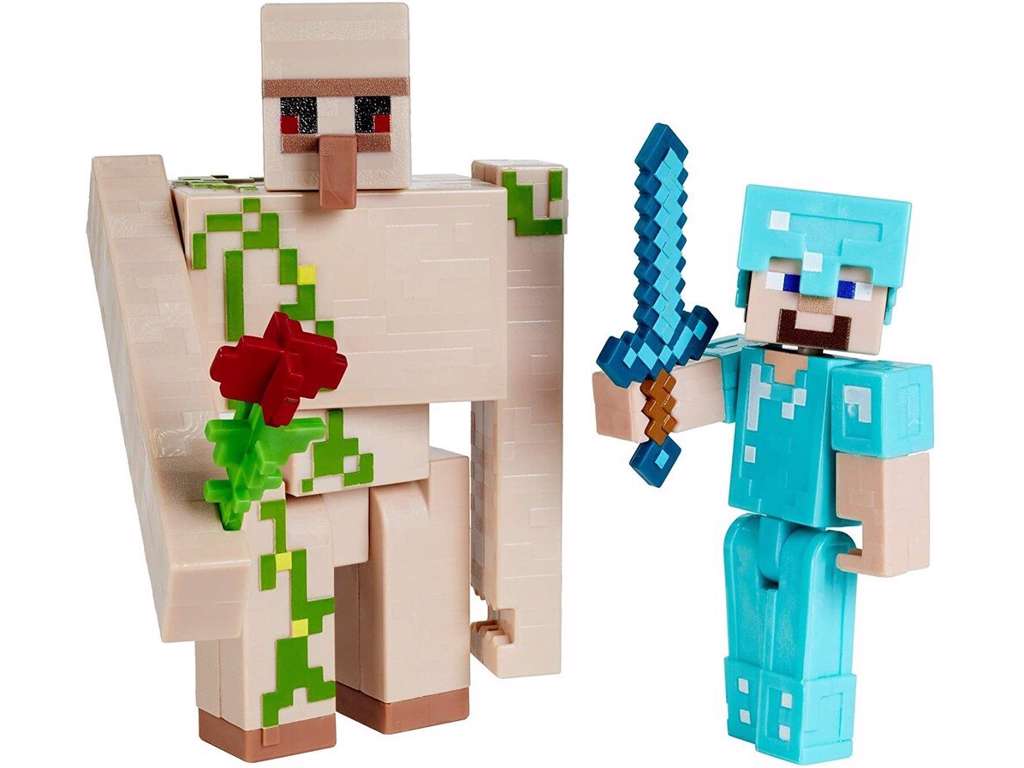 Minecraft Core figurer 2-pak Steve og Iron Golem