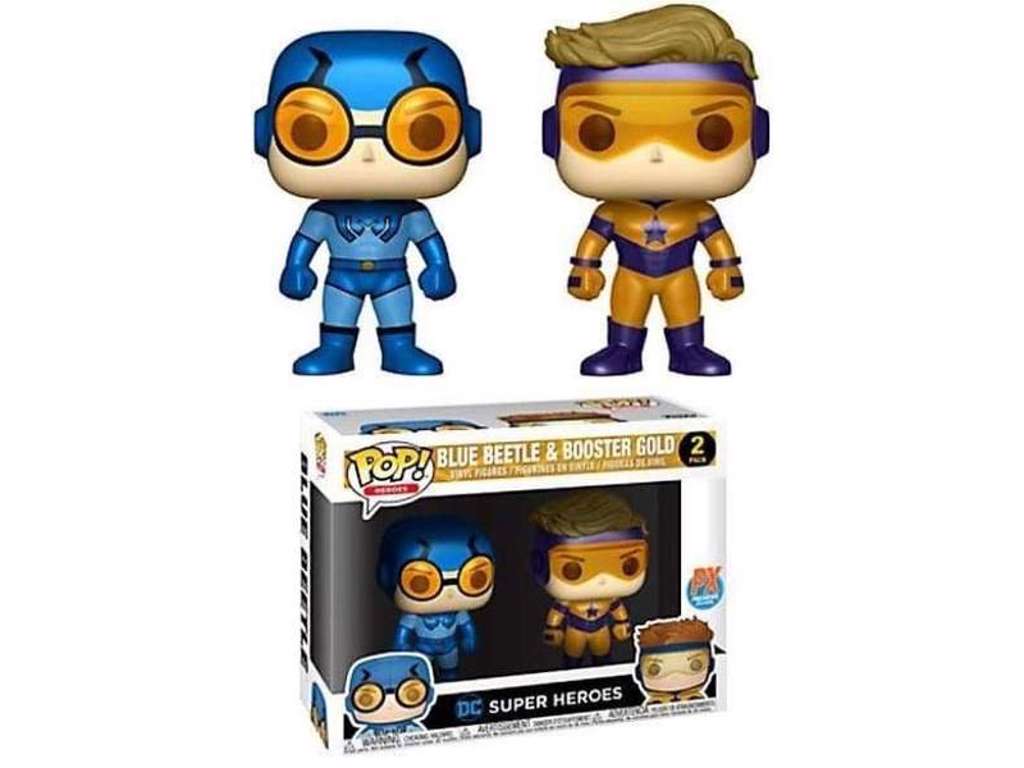 DC Super Heroes POP! vinyl figur 2-pak af Blue Beetle & Booster Gold på 9 cm