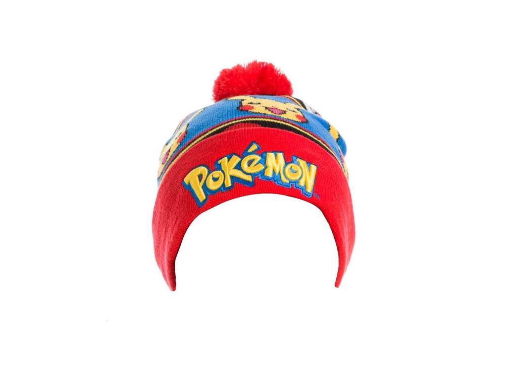Pokémon beanie med logo og Pikachu