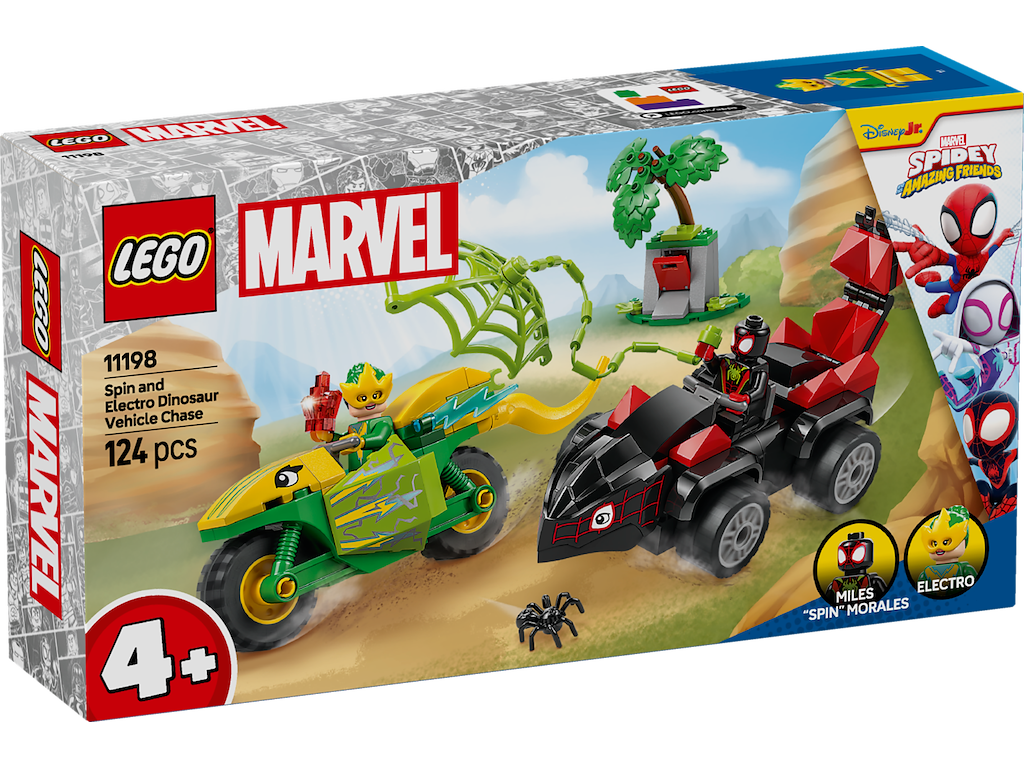 Spin og Electros jagt i dinosaurkøretøjer - 11198 - LEGO Spidey