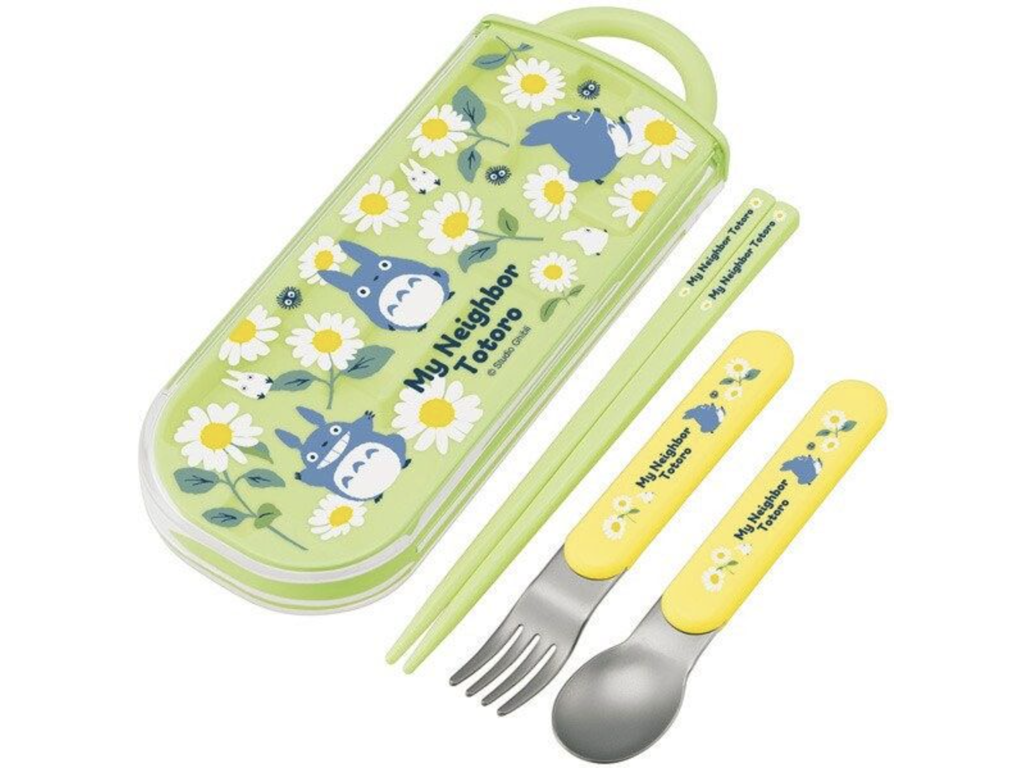 My Neighbor Totoro: Chu Totoro Daisies Chopstick Set with Cutlery - bestik til børn